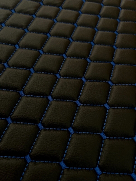 Black with blue stitching